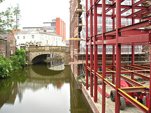 Foss Bridge House development - new and old buildings