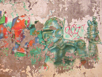 Graffiti in an unused garage on Penley Grove St, York, Dec 2010