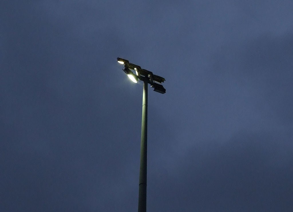 The last time ... Bootham Crescent floodlights. 27 April 2021.
