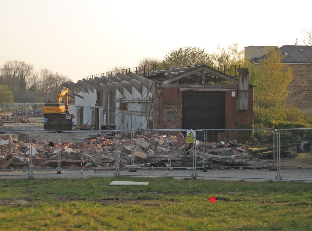 Demolition work on the York Central site, from Leeman Rd, 2021