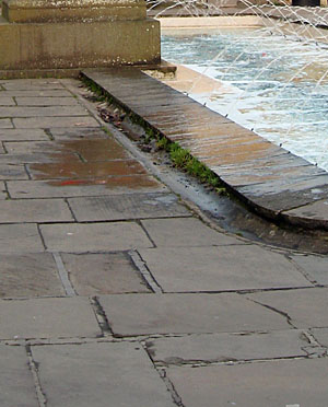 Paving and fountain