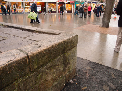 Older stone with new paving behind