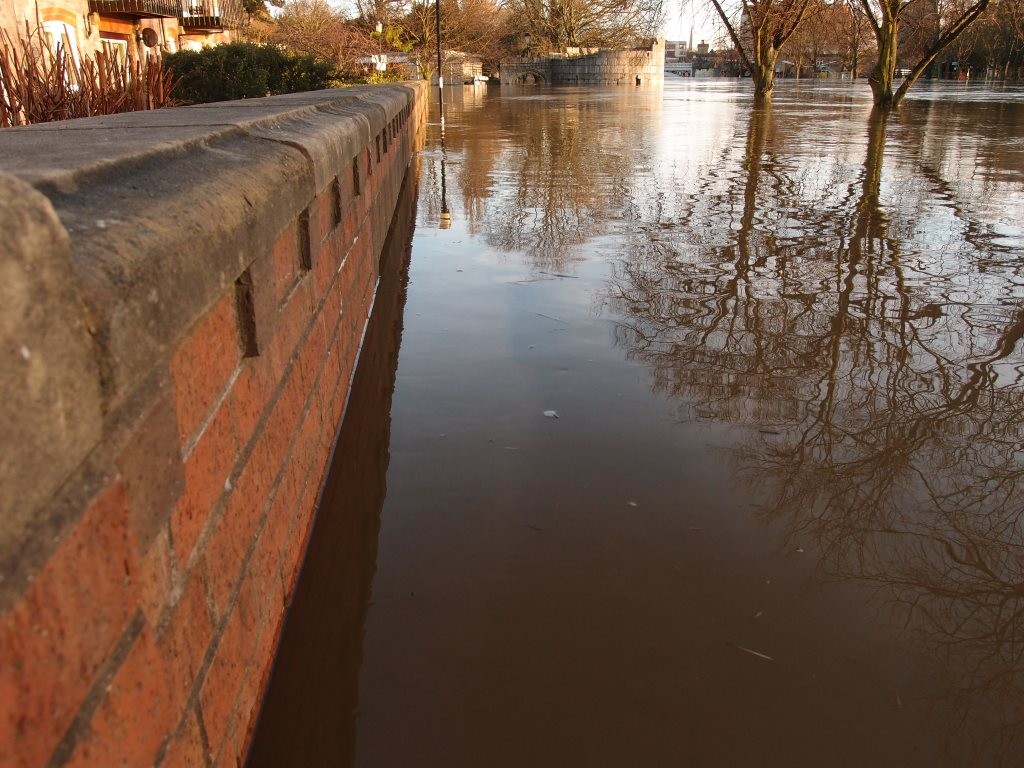 Flood defences near Scarborough Bridge, holding back the Ouse (2 of 2)