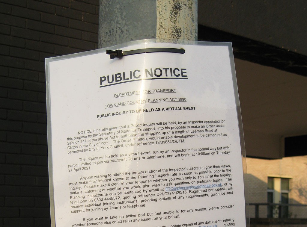 Public notice sign