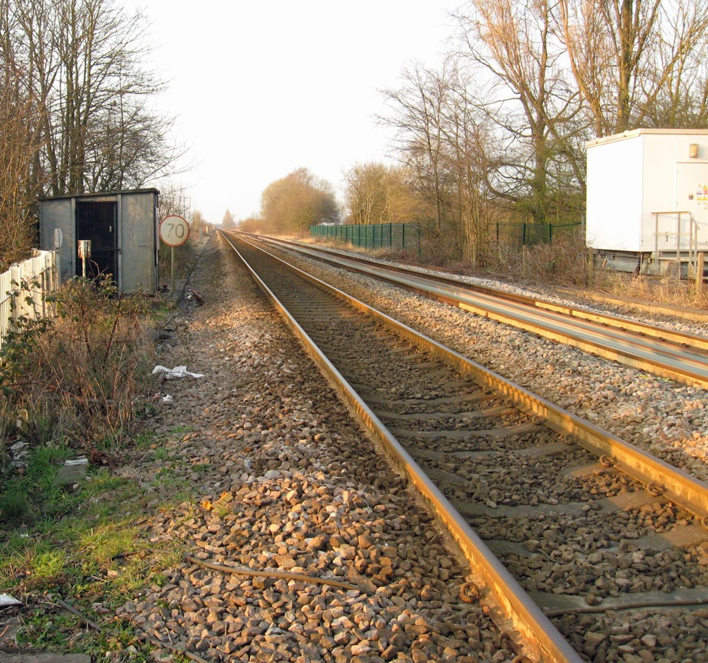 Railway lines going into distance