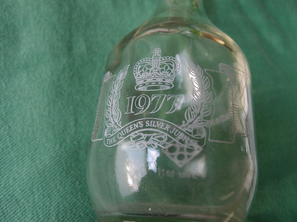 Bottle made at Redfearn National Glass Ltd, for 1977 jubilee