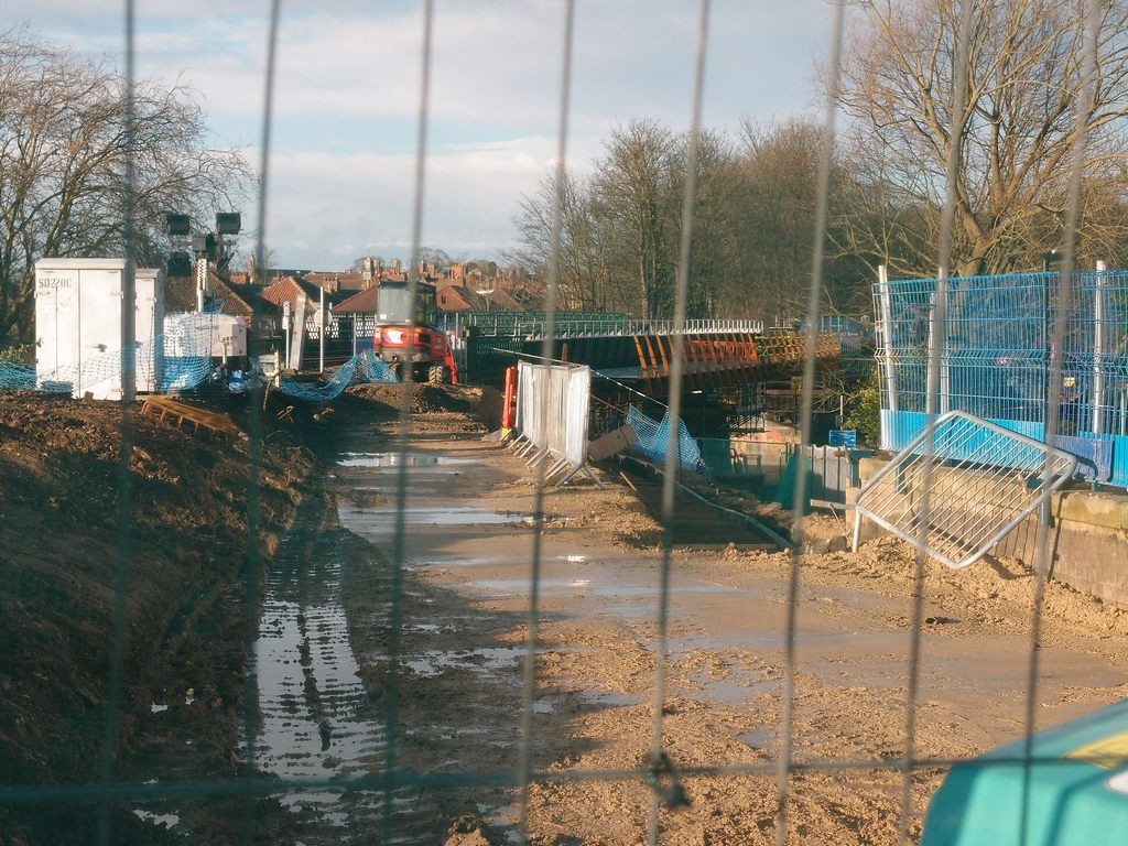Groundworks on the station side, towards Scarborough Bridge, 10 March 2019