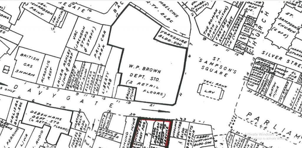 Plan showing occupiers of commercial premises