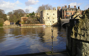 The other side of Lendal Bridge, showing Lendal Tower on the opposite bank