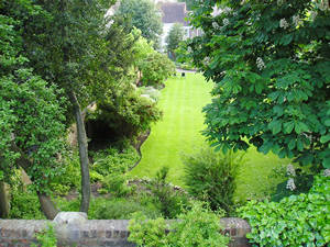 Gardens around the Minster, seen from the walls, May 2004