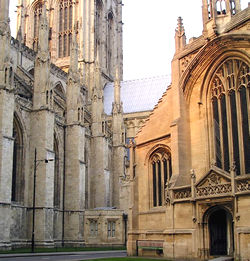York Minster and St Michael le Belfrey, evening, 1 August 2004