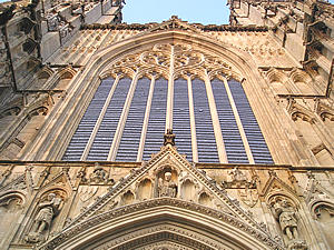 Minster west front – looking up