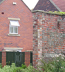 Old and new brick walls