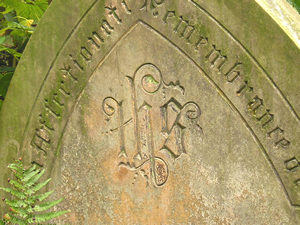 Detail of headstone, York Cemetery